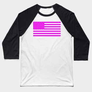 American Flag (Pink) Baseball T-Shirt